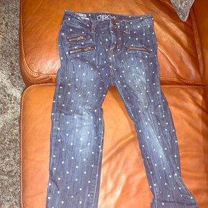 Girls jeans with hearts